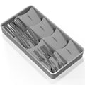 Simple Houseware Adjustable Silverware Utensil Drawer Organizer, Gray