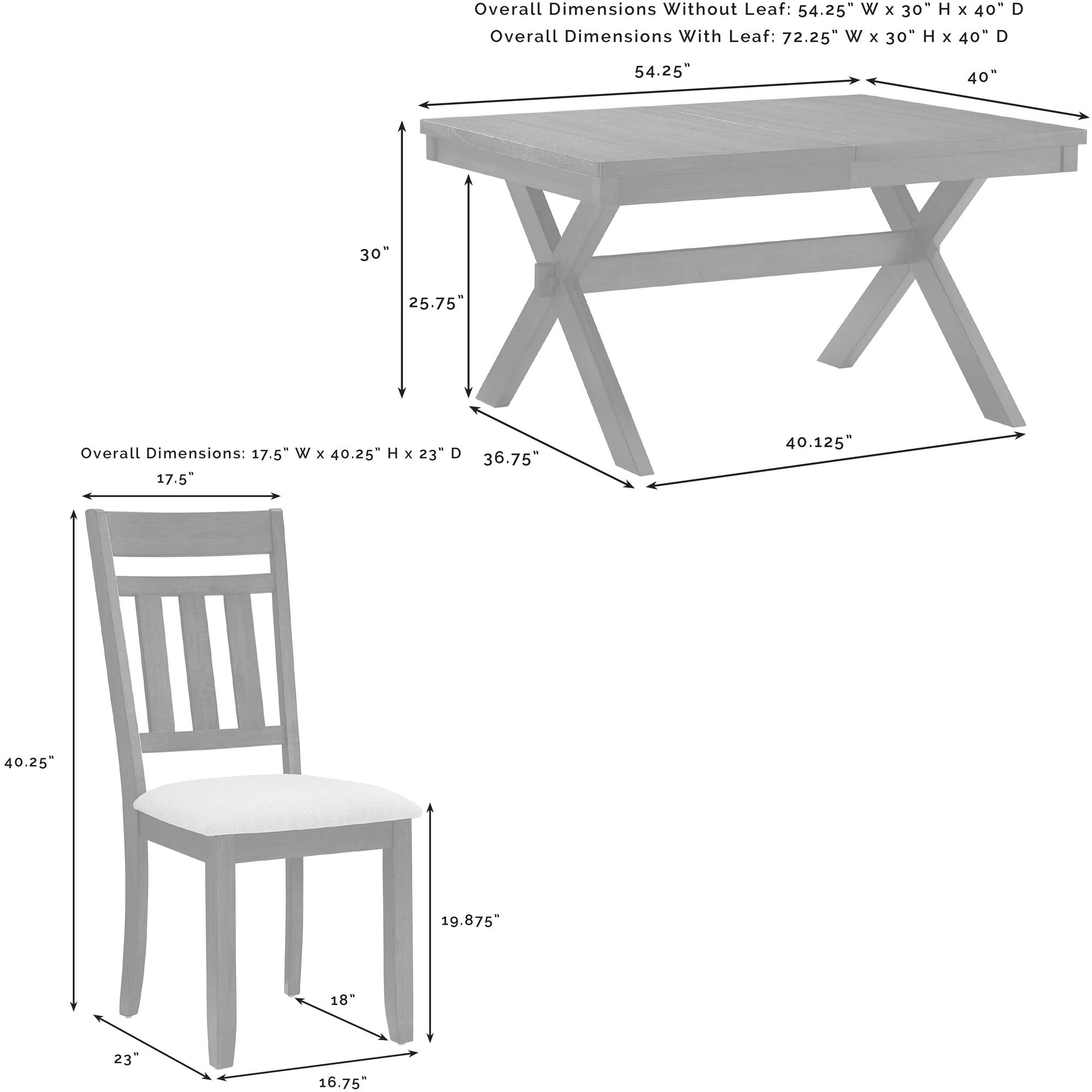 Crosley Furniture Hayden 9-Piece Modern Farmhouse Dining Table Set for 8 with Slat Back Chairs, Slate