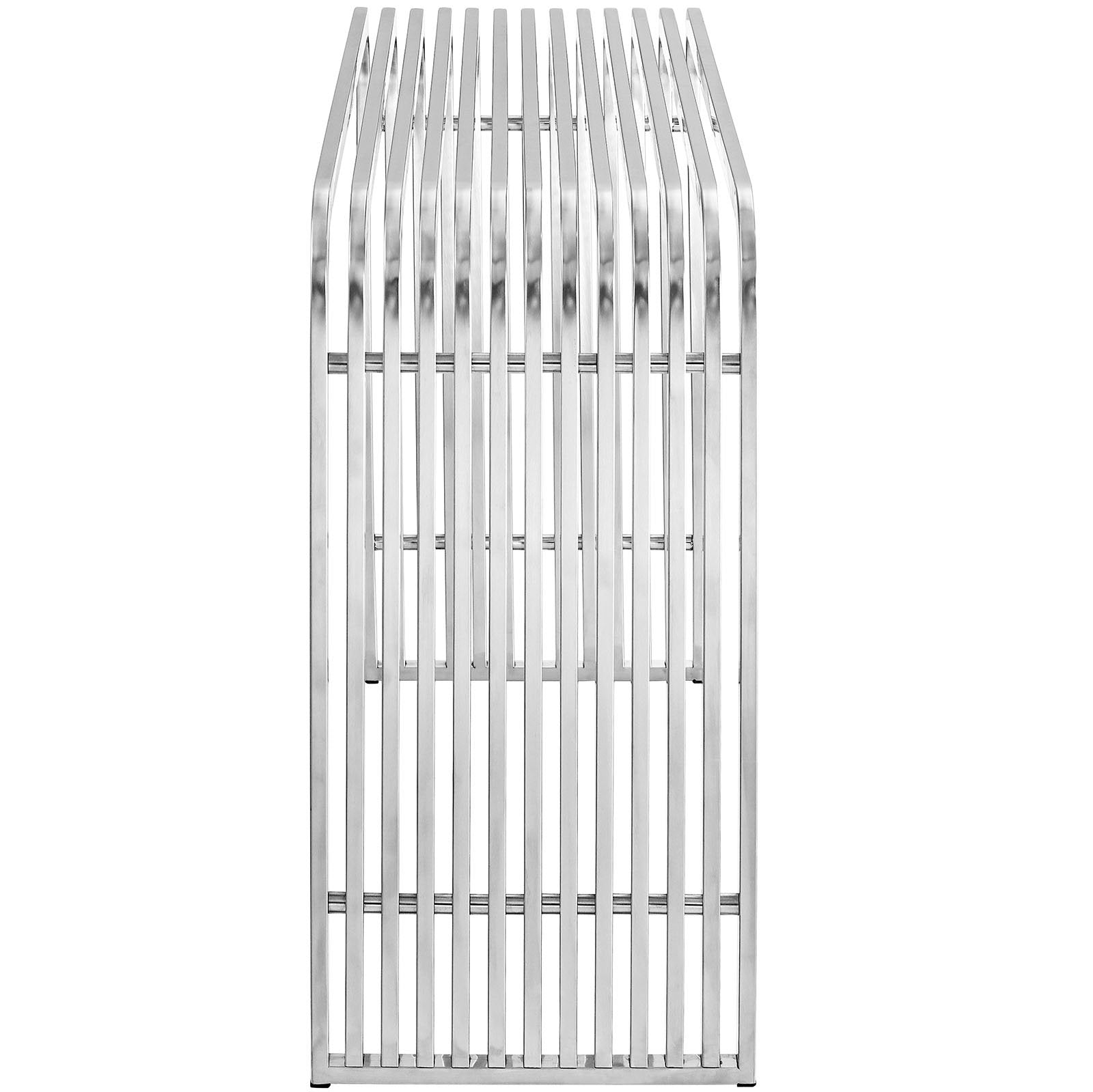 Modway Pipe Modern Stainless Steel Console Table - Silver, Contemporary Design for Living Room, Entryway, or Hallway