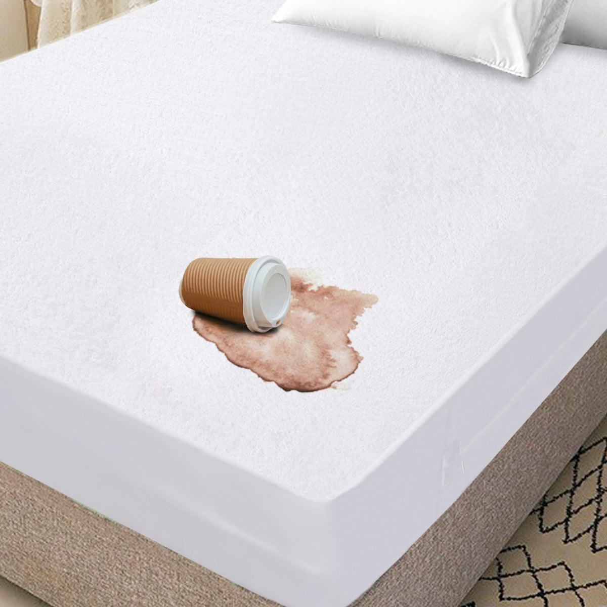 Winkaura King Waterproof Mattress Encasement 76''X 80'' Fits 16-18 Inch Deep, Zippered Mattress Protector Cover With Breathable