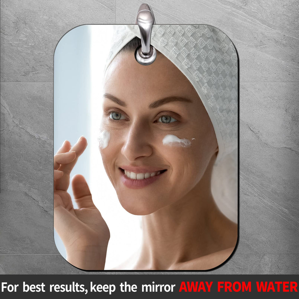 Shower Mirrors For Shaving Fogless,Small 8'X6',Camping Travel Shaving Mirrors For Men,Bathroom Mirror Wall Mounted Handheld Un
