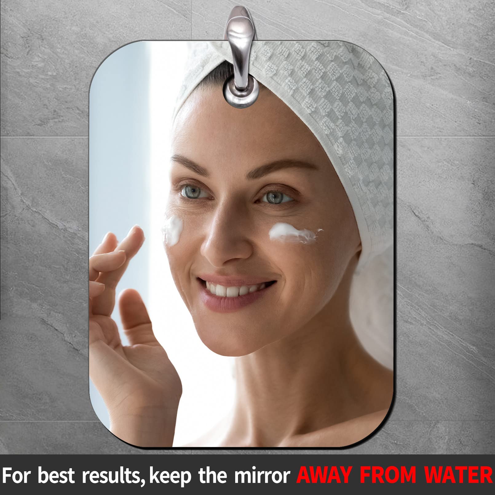 Shower Mirrors For Shaving Fogless,Small 8'X6',Camping Travel Shaving Mirrors For Men,Bathroom Mirror Wall Mounted Handheld Un