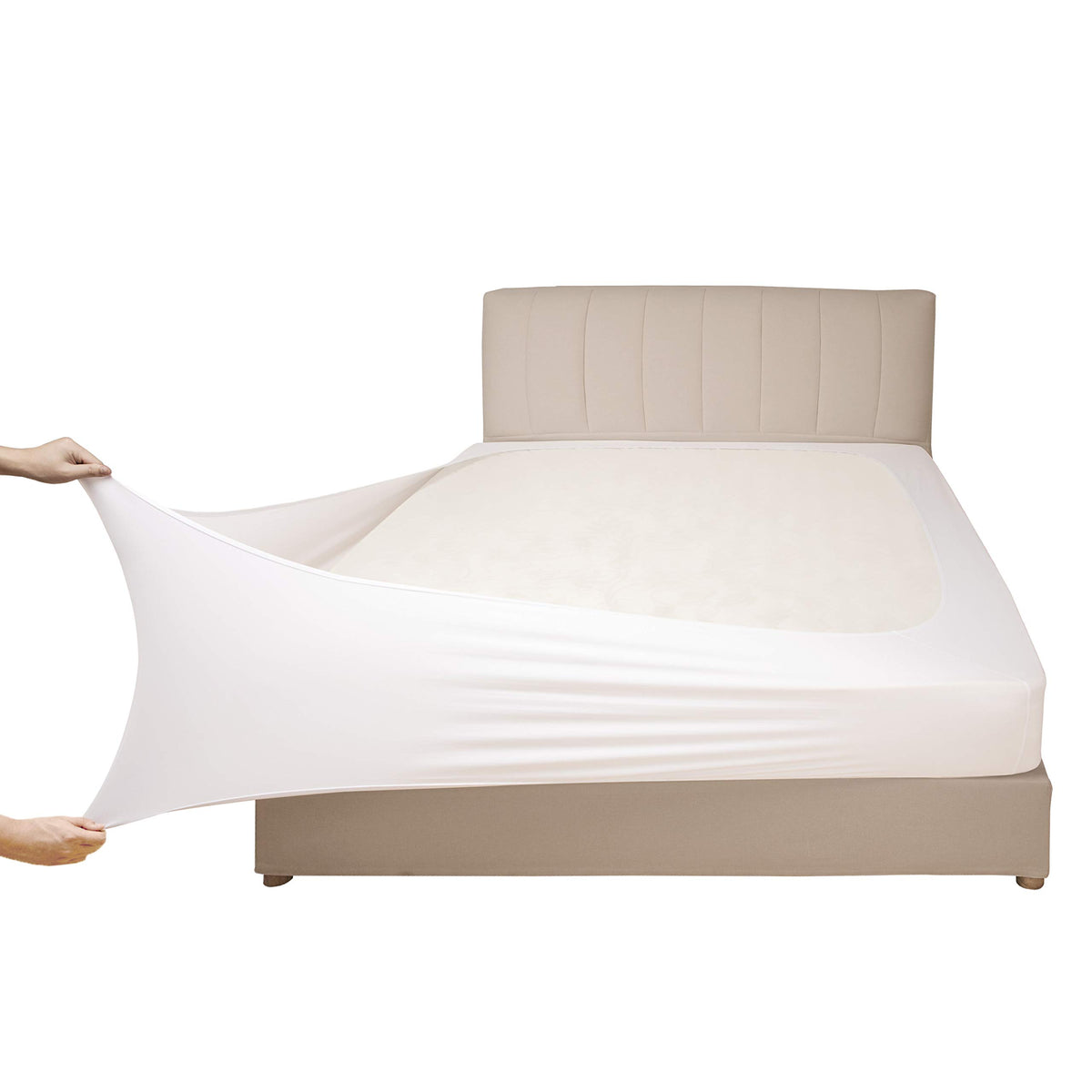 Mrs Awesome Stretch Jersey Box Spring Cover Wrap Around, Bed Skirt Alternative, Ultra Soft & Wrinkle Resistant, Twin/Twin Xl, Wh