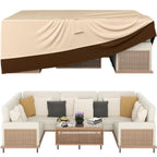 Ruimoy Patio Furniture Covers, Outdoor Furniture Cover Waterproof, General Purpose, Outside Table And Chair Covers, Heavy Duty 600D (124 Inch L X 70.8 Inch W X 29.1 Inch H)-Brown