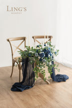 Ling'S Moment 2Pcs Dusty Blue Artificial Floral Swags Centerpieces Wedding Flower Rose Garland Greenery Arrangements For Sweethe