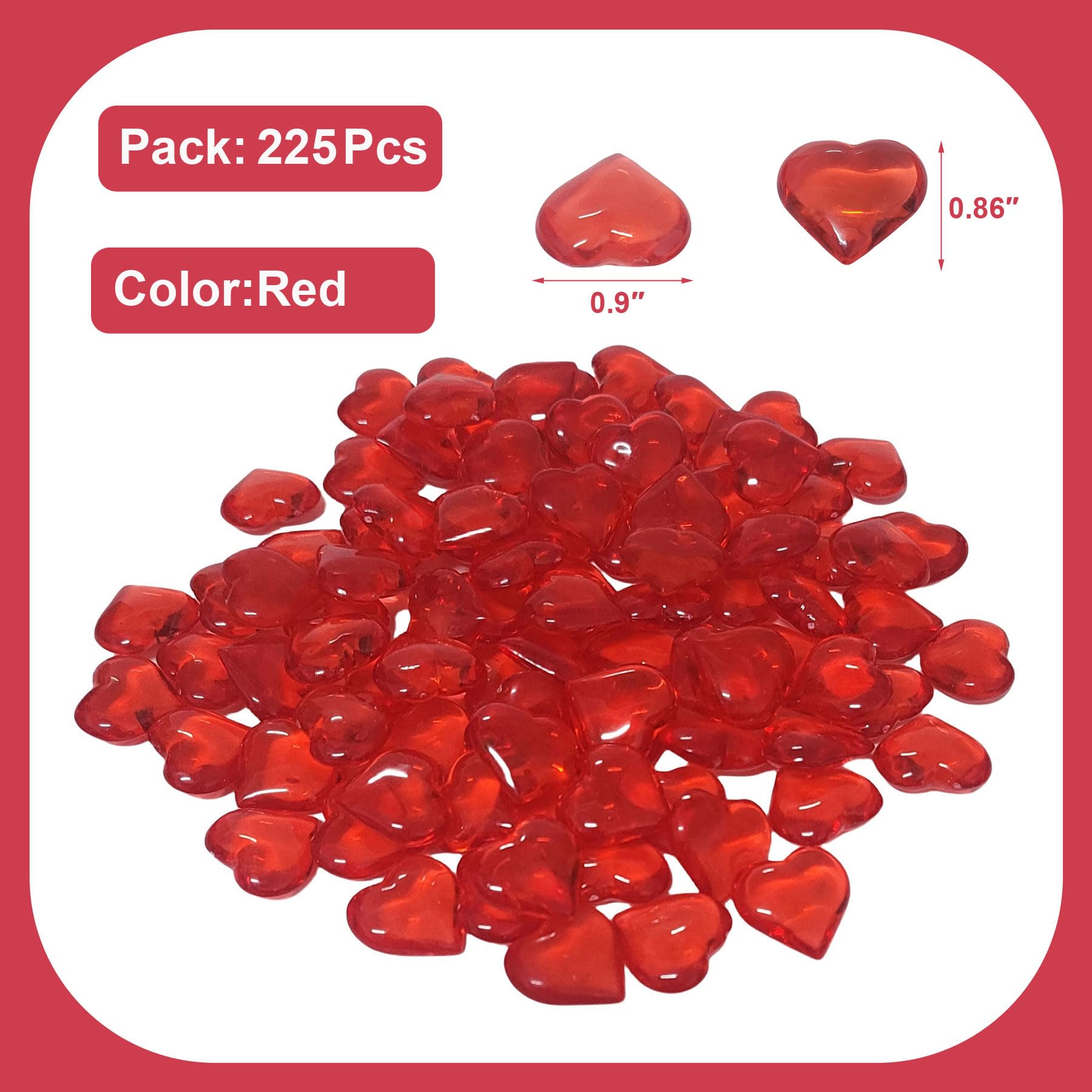Aifans Vase Fillers For Home Deco And Centerpieces,Heart Shaped Marbles For Vases,Acrylic Heart Gems For Table Scatter,Valentine