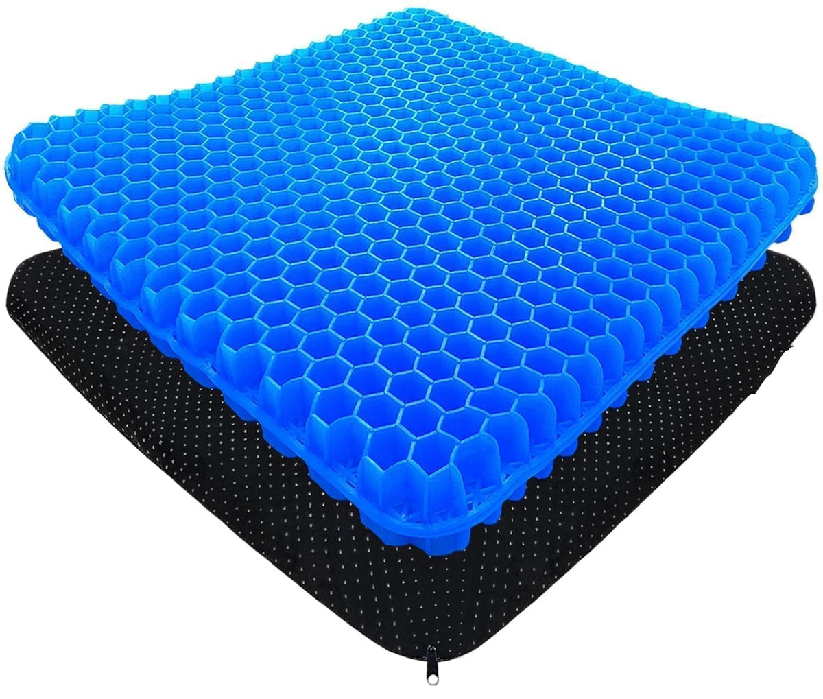 Adimora Soft Sitter Gel Seat Cushion, Double Layer Honeycomb Gel Seat Cushion With Antislip Cover, Cooling & Breathable Egg Cra