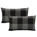 Vakado 12X20 Inch Pack Of 2 Farmhouse Retro Check Plaids Lumbar Throw Pillow Covers Decorative Rectangle Cushion Cases For Sofa