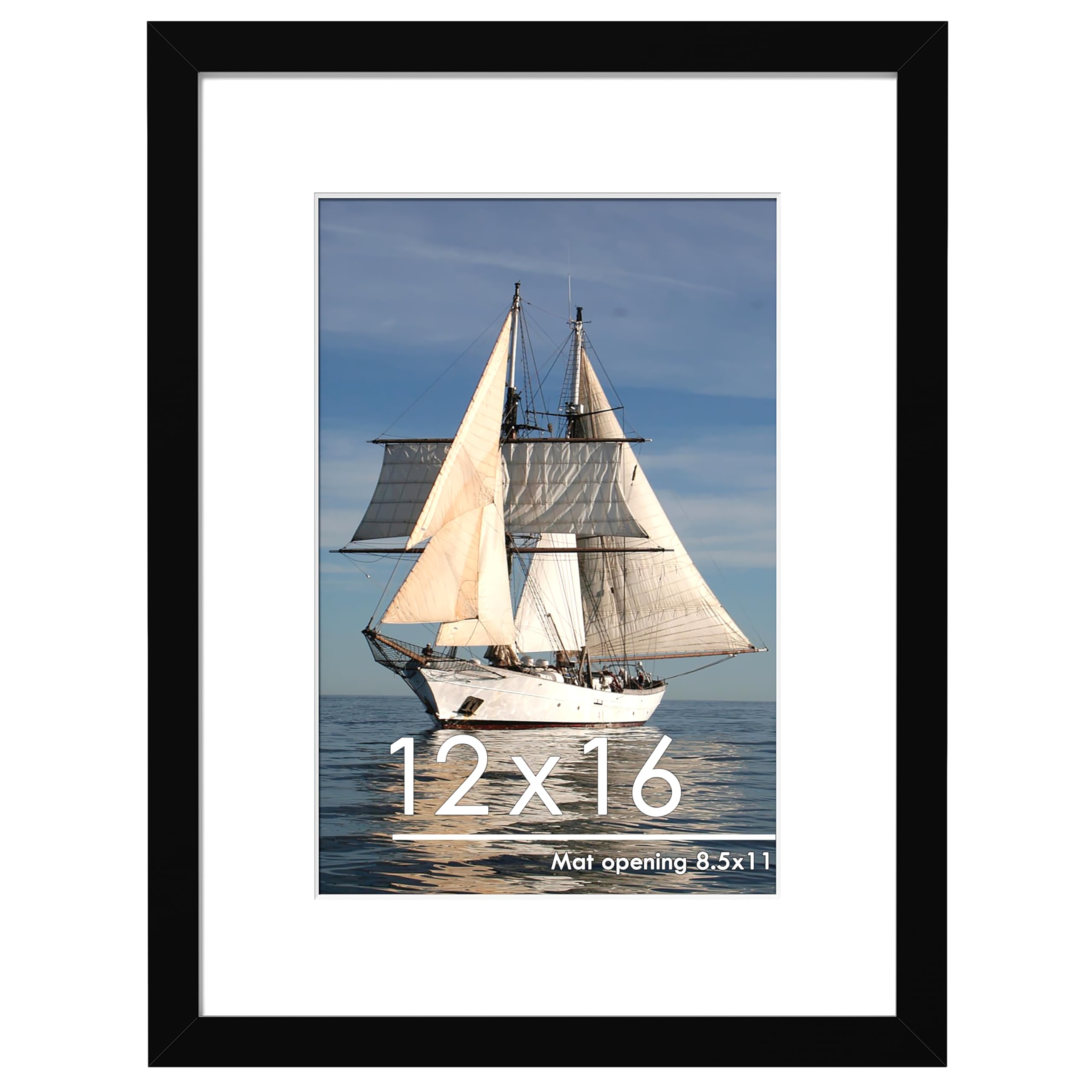PEALSN 12x16 Picture Frame, Display Pictures 8.5x11 with Mat or 12 x 16 Without Mat for Wall Mounting Display, Photo Frames, Dia