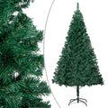 Vidaxl 8 Ft Green Artificial Christmas Tree With Extra-Thick Branches - Lifelike Pvc Christmas Tree With Sturdy Metal Stand - Indoor & Outdoor Use