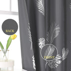 Estelar Textiler Blackout Curtains For Living Room Silver Palm Tree Printed Thermal Insulated Room Darkening Curtains For Bedroo