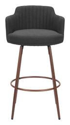 Zuo Kono Swivel Barstool (Set of 2) Black & Walnut