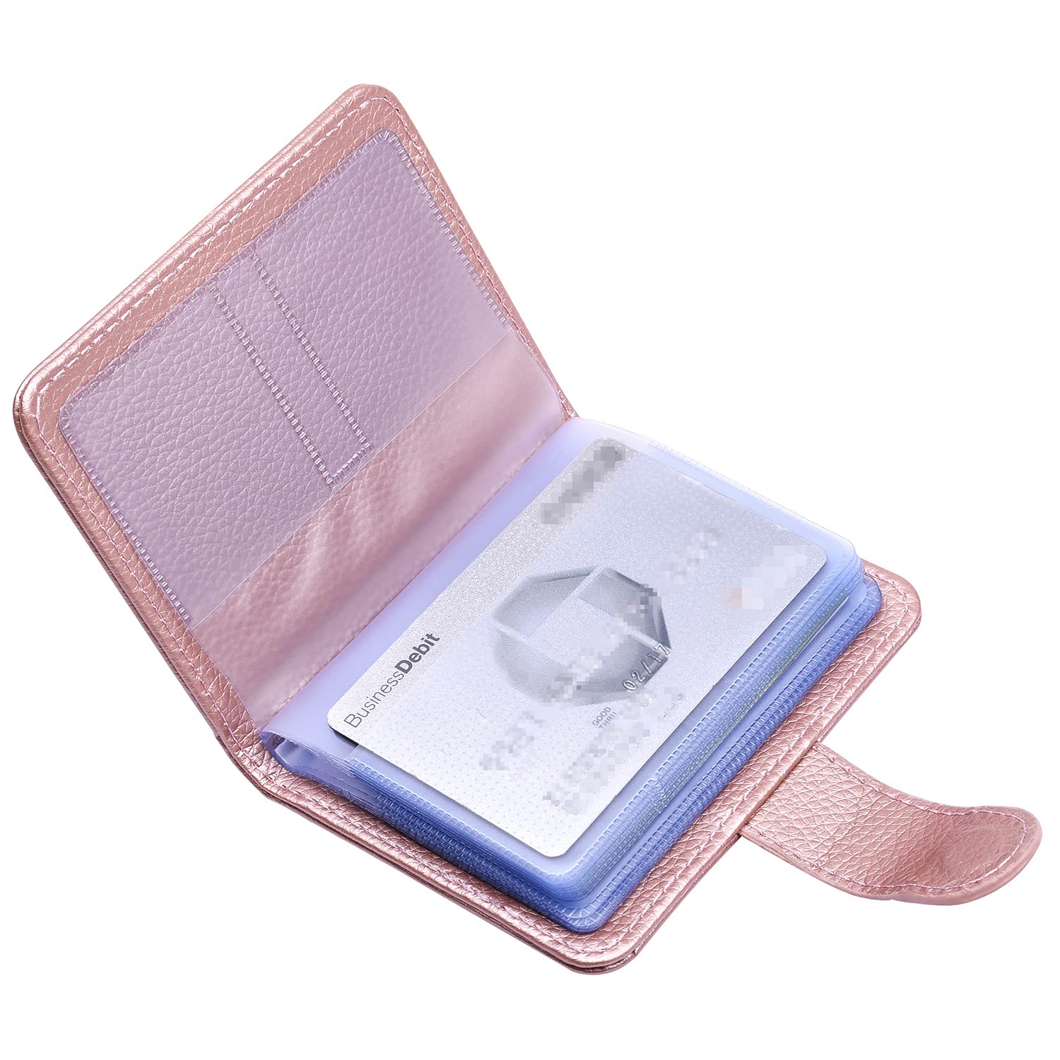 Wisdompro Credit Card Holder, Pu Leather Slim Rfid Blocking Debit Card Protector Wallet Organizer Case With Magnetic Shut (Build