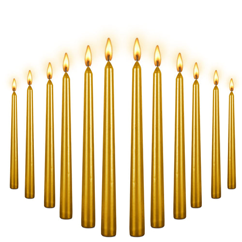 10 Inch Taper Candle, Set of 12,Tapered Candle Burn for 8 Hours, Long Candle Sticks,Tall Candlesticks, Taper Spiral Candles, Din