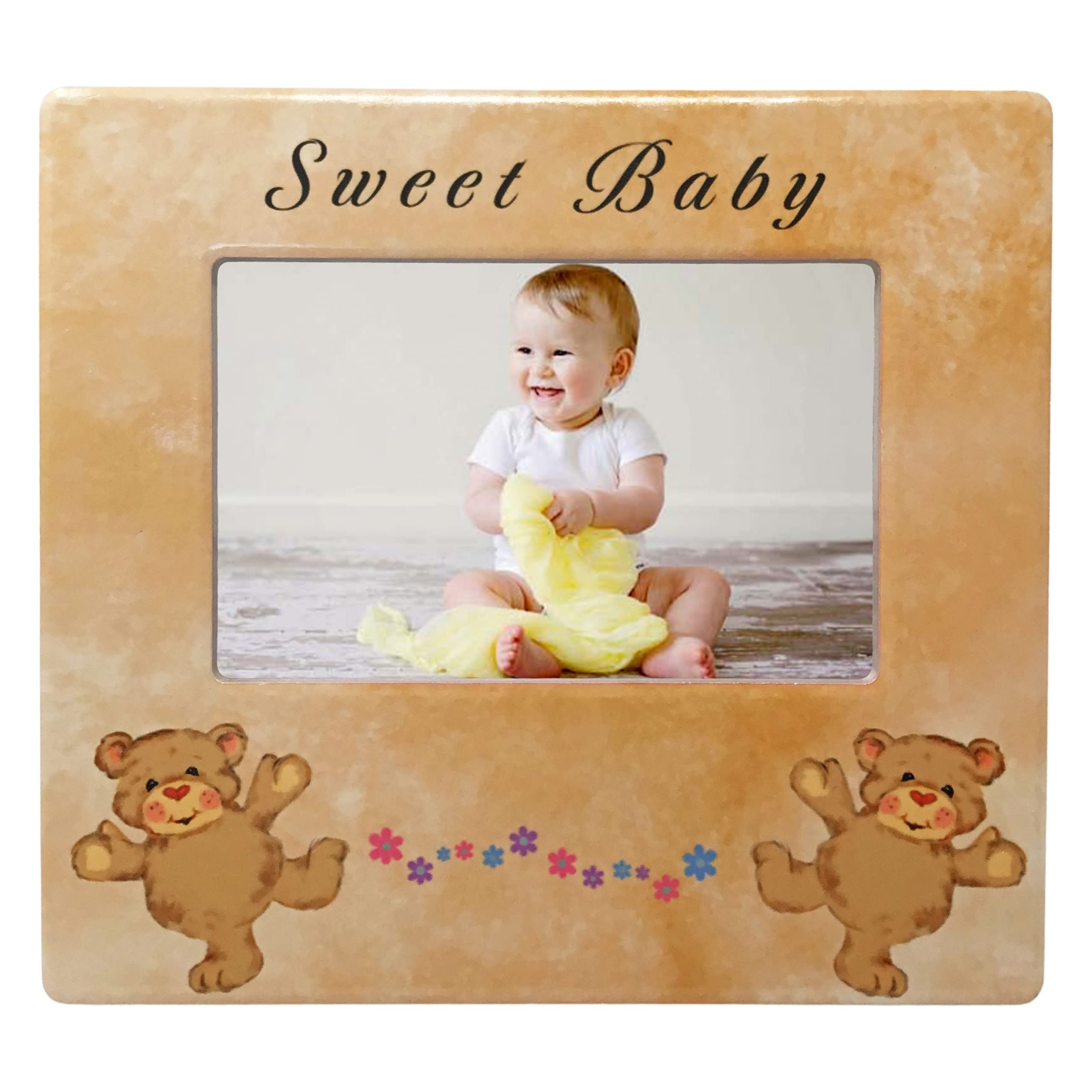 BANBERRY DESIGNS Sweet Baby Photo Frame - Newborn Baby First Picture - Showcase Precious New Baby - Keepsake For Parents and Gra