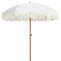 AMMSUN Boho Outdoor Umbrella with Tassels, 6.5ft Fringe Beach Umbrella, UPF50+ Picnic Umbrella Outdoor Patio with Steel Pole and