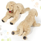 Geosar Giant Dog Stuffed Animals Fluffy Labrador Large Stuffed Dog Hugging Toy Big Cuddly Plush Body Pillow Gifts For Adult Kids