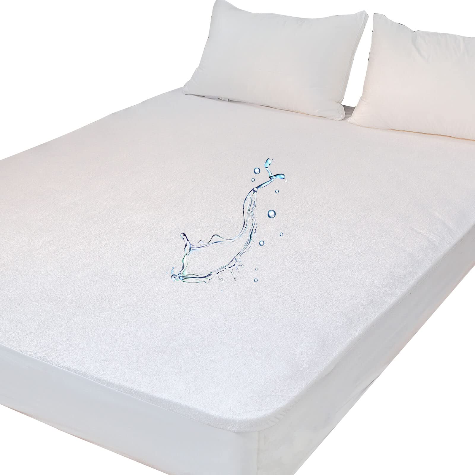 Kingnex Waterproof Twin Xl Mattress Protector For College Extra Long Twin Bed Bamboo Viscose Terry Matressprotector Soft & Quiet