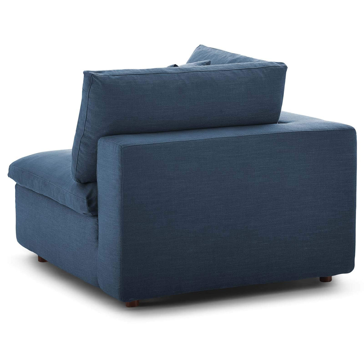 Modway Commix Down Filled Overstuffed 3 Piece Sectional Sofa Set, Armless Chair/Two Corner Chairs, Azure