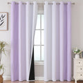 Estelar Textiler Lilac And Greyish White Gradient Blackout Curtains For Bedroom, Thermal Insulated Ombre Blackout Drapes, Light