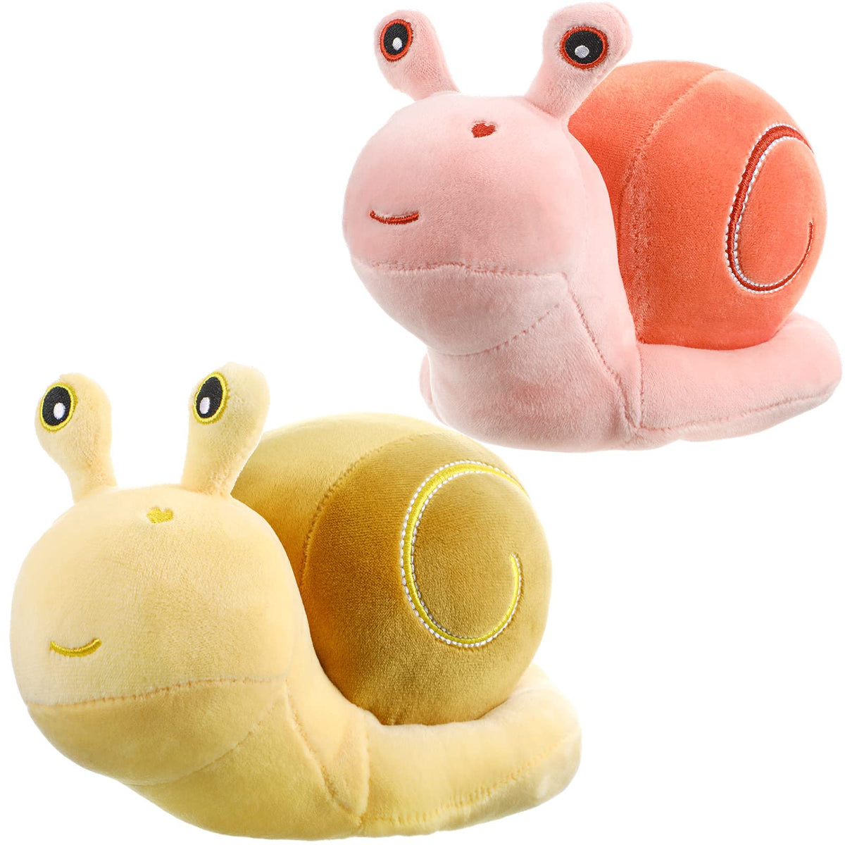 Civaner 2 Pcs Snail Plush Pillow Toy 7.87 Inch Soft Snail Stuffed Animals Kawaii Cartoon Plushies Doll Gifts For Adults Kids Boy