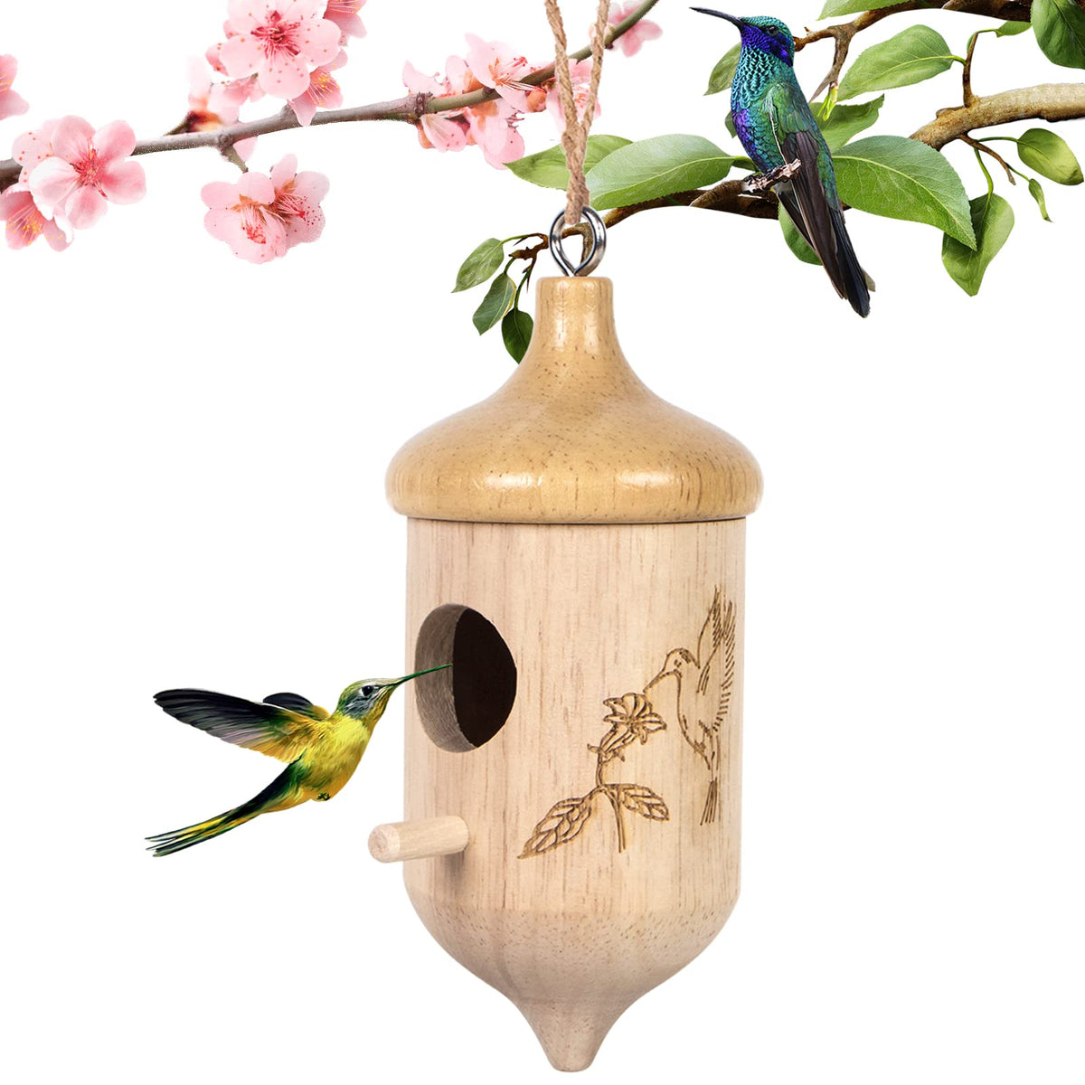 Hummingbird House,Wooden Hummingbird Houses For Outside For Nesting, Gardening Gifts Home Decoration,1 Pack