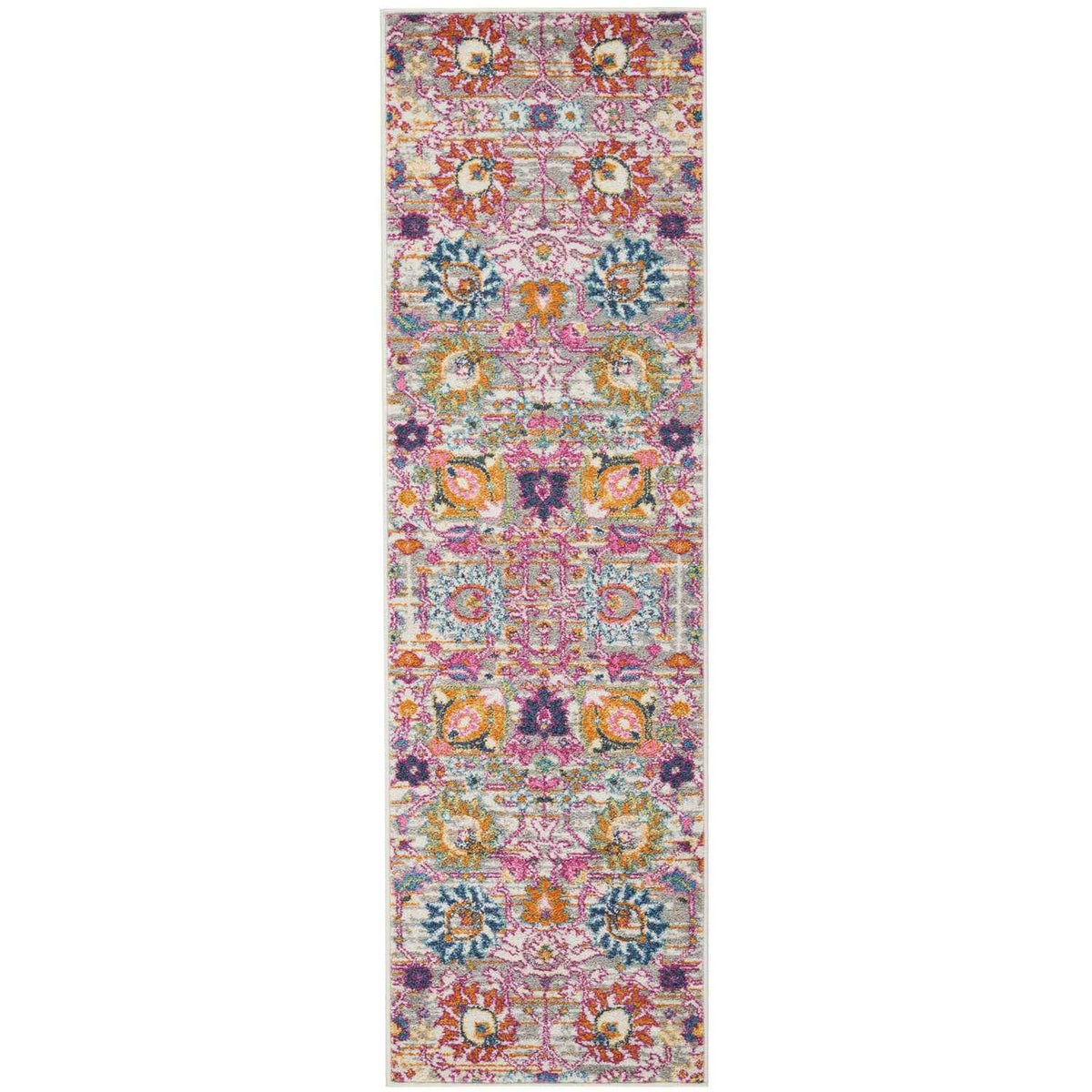 Nourison Passion Silver 1'10' X 6' Area Rug, Boho, Moroccan, Bed Room, Living Room, Dining Room, Kitchen, Easy Cleaning, Non Sh