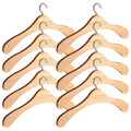 Gadpiparty 5.9inch 10Pcs Wooden Doll Hanger 15Cm - Brown Timber Clothes Hangers for Bjd Dolls, Miniature Wardrobe Accessories