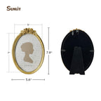 Sunlit Vintage Picture Frame 5X7 Inch, Oval Antique Photo Frames With Glass Front, Luxury Photo Display, Tabletop Wall Hanging,