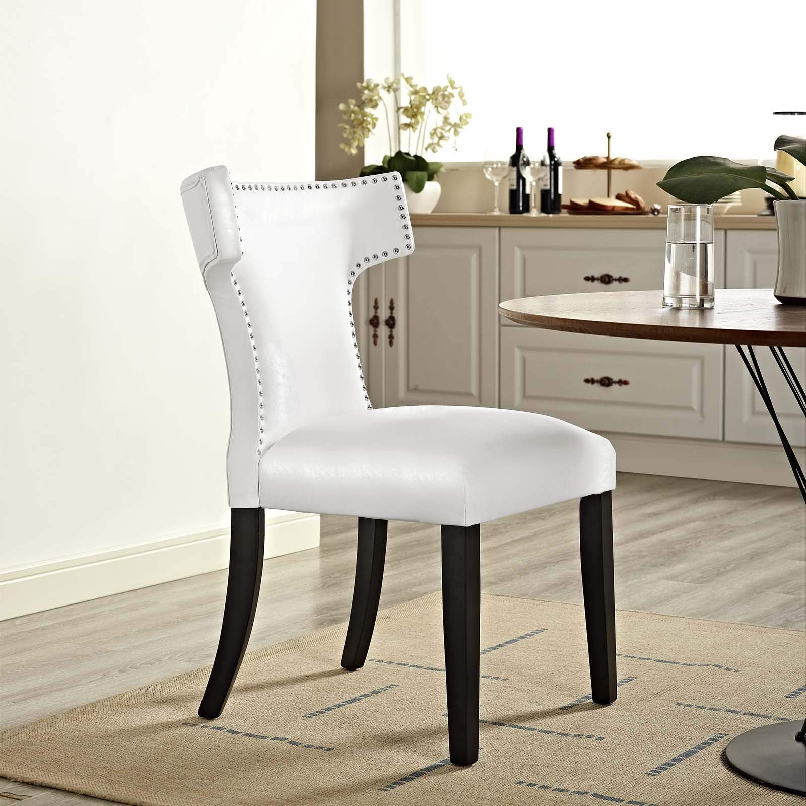Modway Curve Vinyl Dining Chair, White