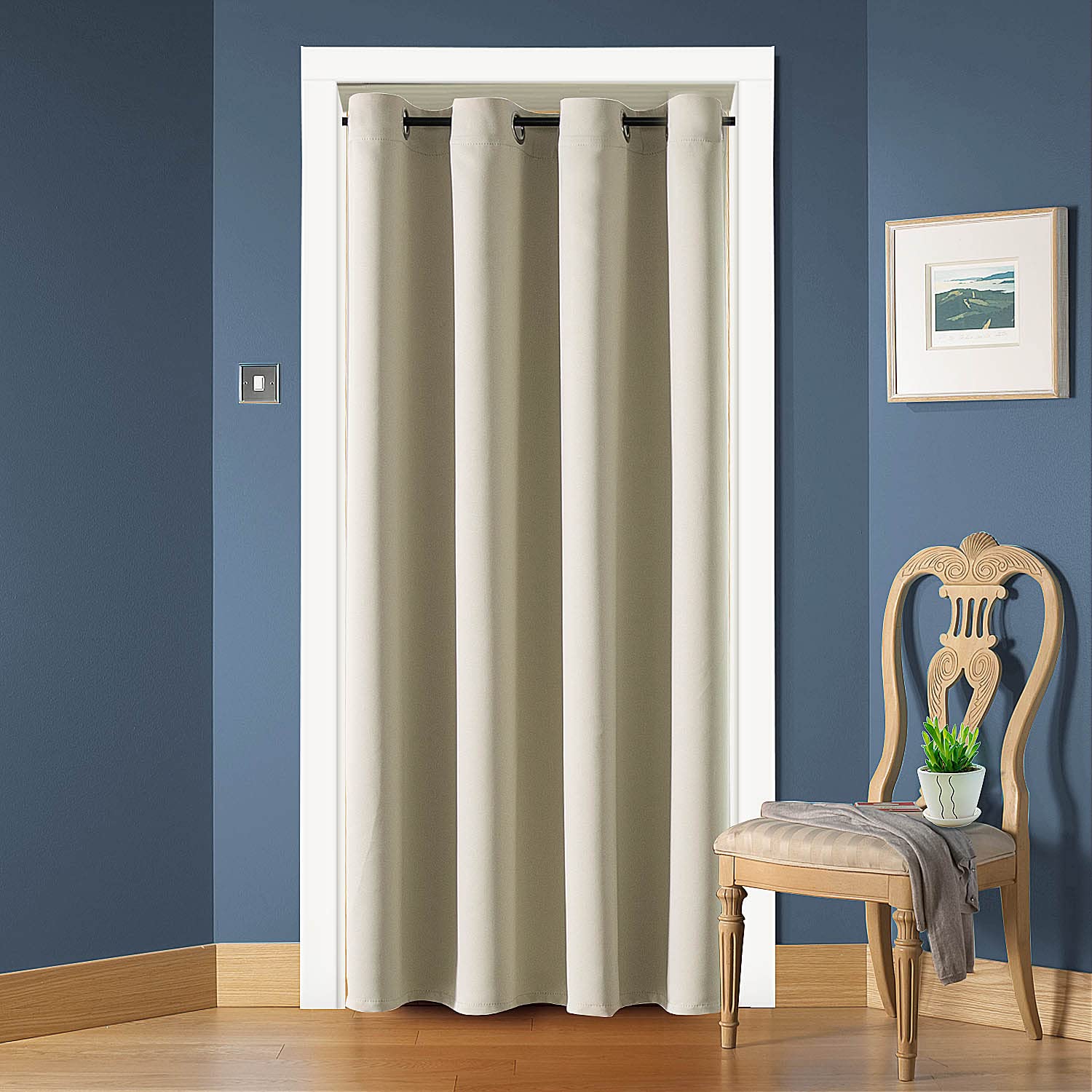 Chrisdowa Blackout Door Curtains For Doorway Privacy, Grommet Closet Curtains For Bedroom Closet Door, Thermal Insulated Tempora