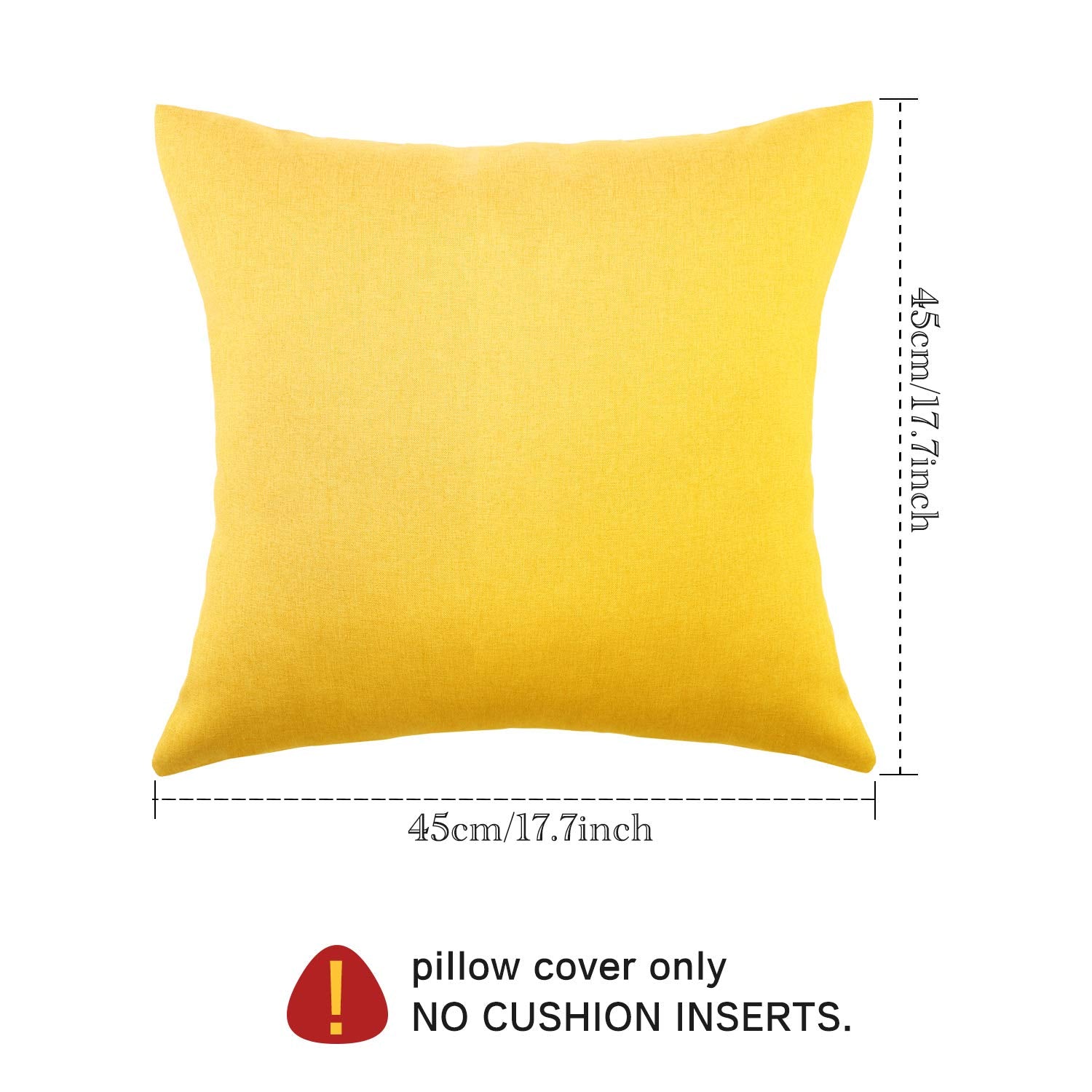 Boao 4 Pack Decorative Outdoor Waterproof Throw Pillow Covers, Square Patio Balcony Garden Waterproof Cushion Case, Pu Coating Pillow Shell For Couch,Bed, Patio, Sofa,Tent,18 X 18 Inch(Bright Yellow)
