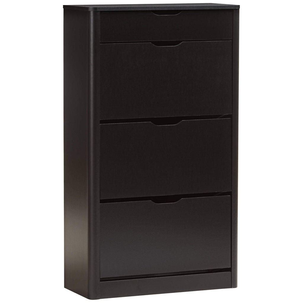 Baxton Studio Cayla Shoe Cabinet Black//Contemporary/Particle Board/MDF with PU Paper
