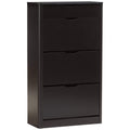 Baxton Studio Cayla Shoe Cabinet Black//Contemporary/Particle Board/MDF with PU Paper