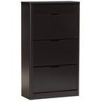 Baxton Studio Cayla Shoe Cabinet Black//Contemporary/Particle Board/MDF with PU Paper