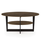 Furinno Coffee Table, 1-Pack, Columbia Walnut/Black