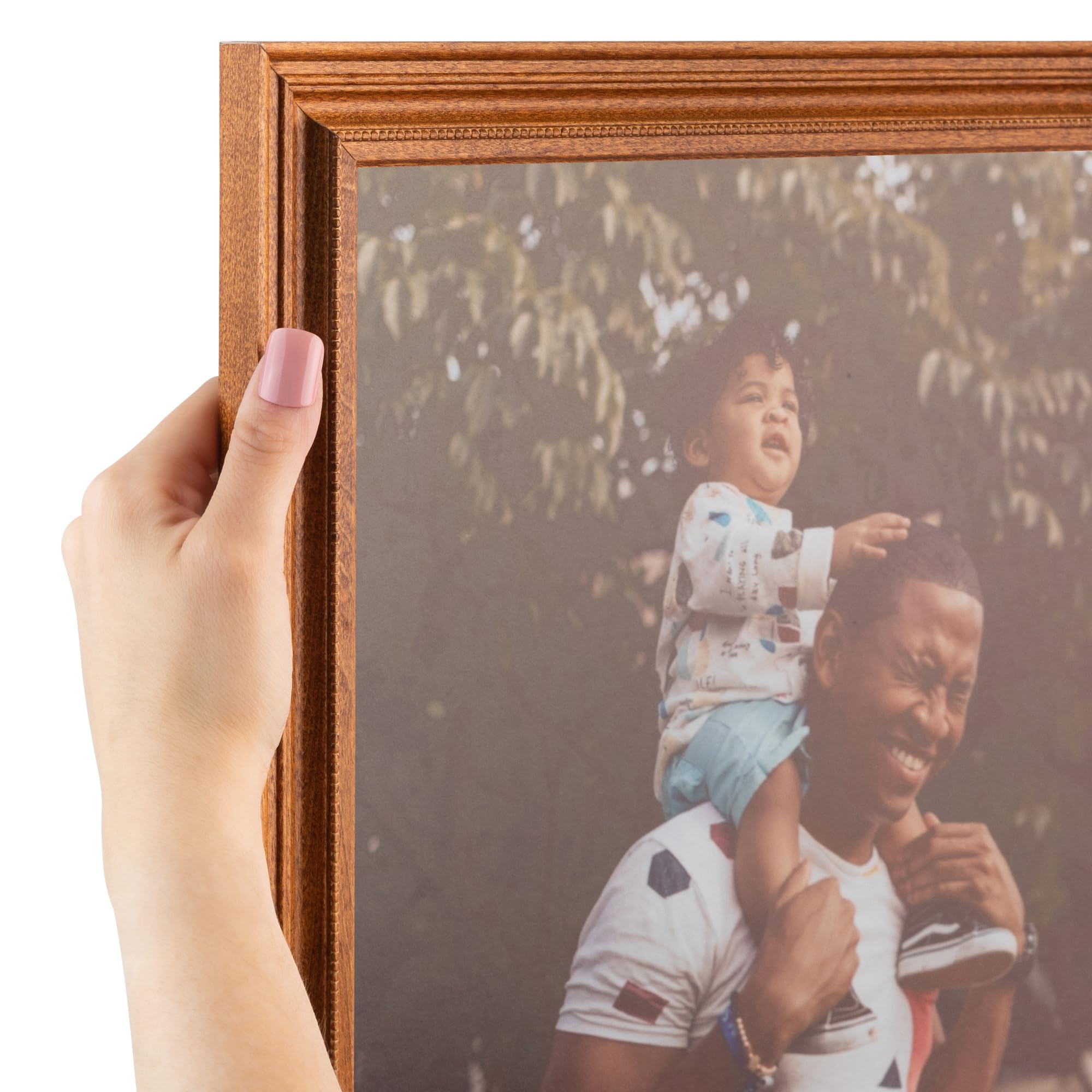 ArtToFrames 11x16 Inch Brown Picture Frame, This 1.25 Inch Custom Wood Poster Frame is Honey - Comes with Regular Glass and Corr