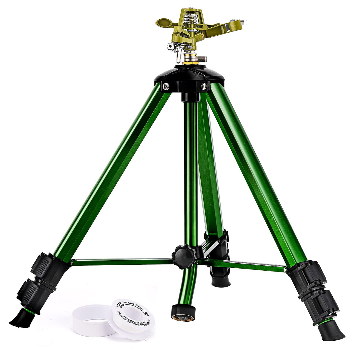 Keten Impact Sprinkler On Tripod Base, Tripod Sprinkler With 300 Degree Large Area Coverage, Extra Tall Heavy Duty Water Sprinkl