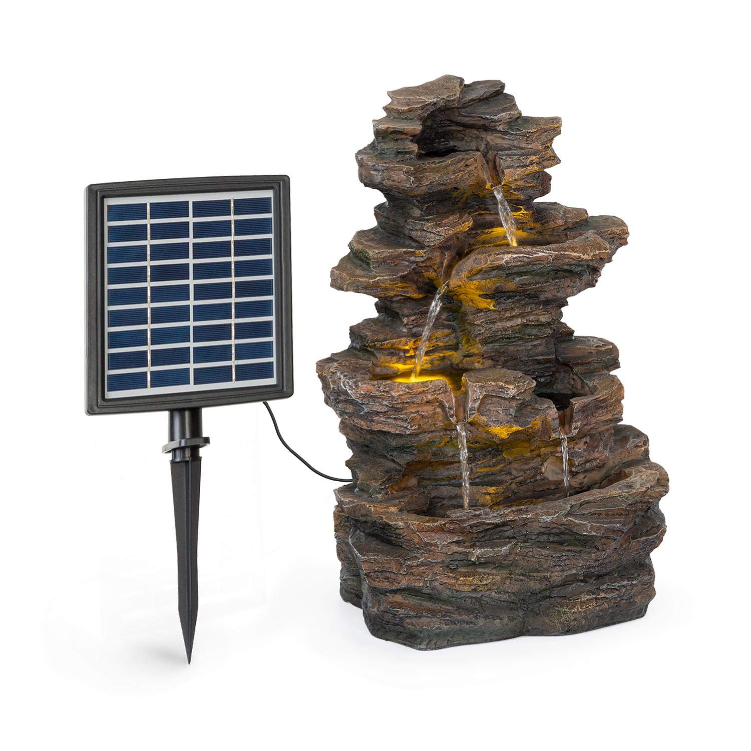 Blumfeldt Messina Solar Powered Water Fountain Outdoor Garden, Solar Fountain Outdoor Fountain, Indoor And Outdoor Water Fountai