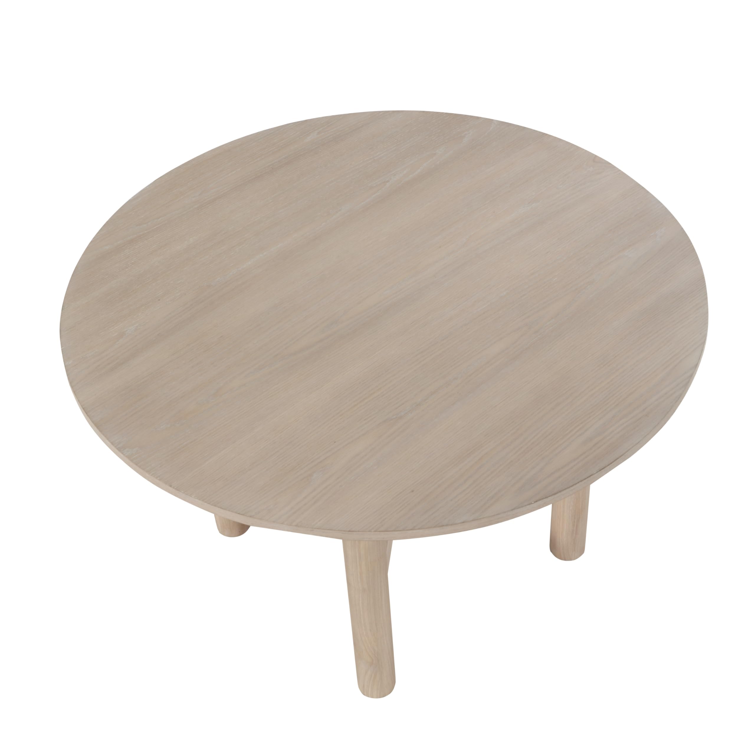Steve Silver Furniture Gabby Round Dining Table, Contemporary/Modern Design, 48-Inch Round, Dining Room, Seats up to 4, Tubular Legs, 48" W x 48" L x 30" H, Washed Oak