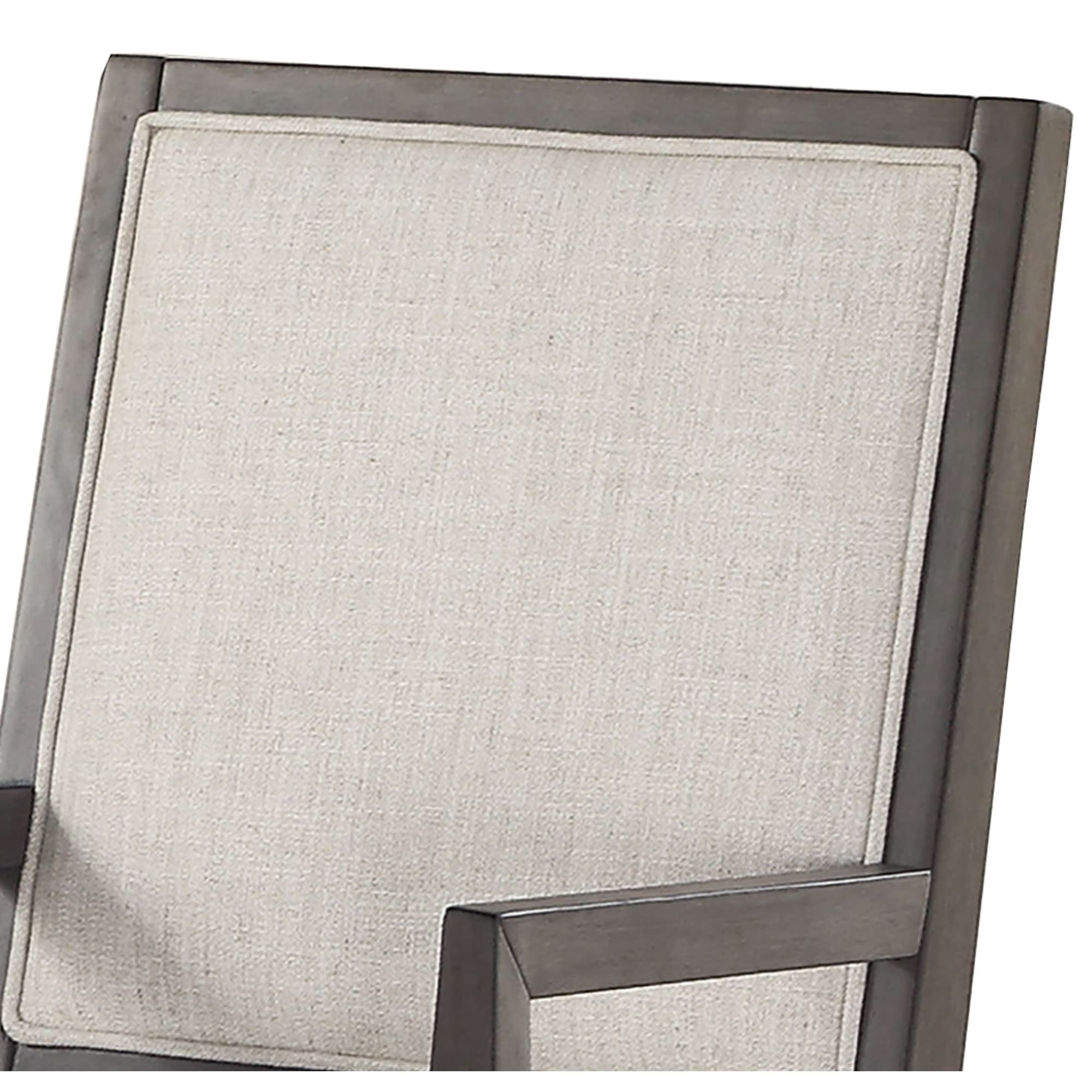 Steve Silver Mila Contemporary Solid Hardwood Frame, Grey Finish, Bone Linen Fabric, Set of 2 Arm Chair, 24&quot; L x 25&quot; W x 36&quot; H, Washed Gray