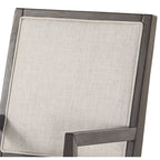 Steve Silver Mila Contemporary Solid Hardwood Frame, Grey Finish, Bone Linen Fabric, Set of 2 Arm Chair, 24" L x 25" W x 36" H, Washed Gray