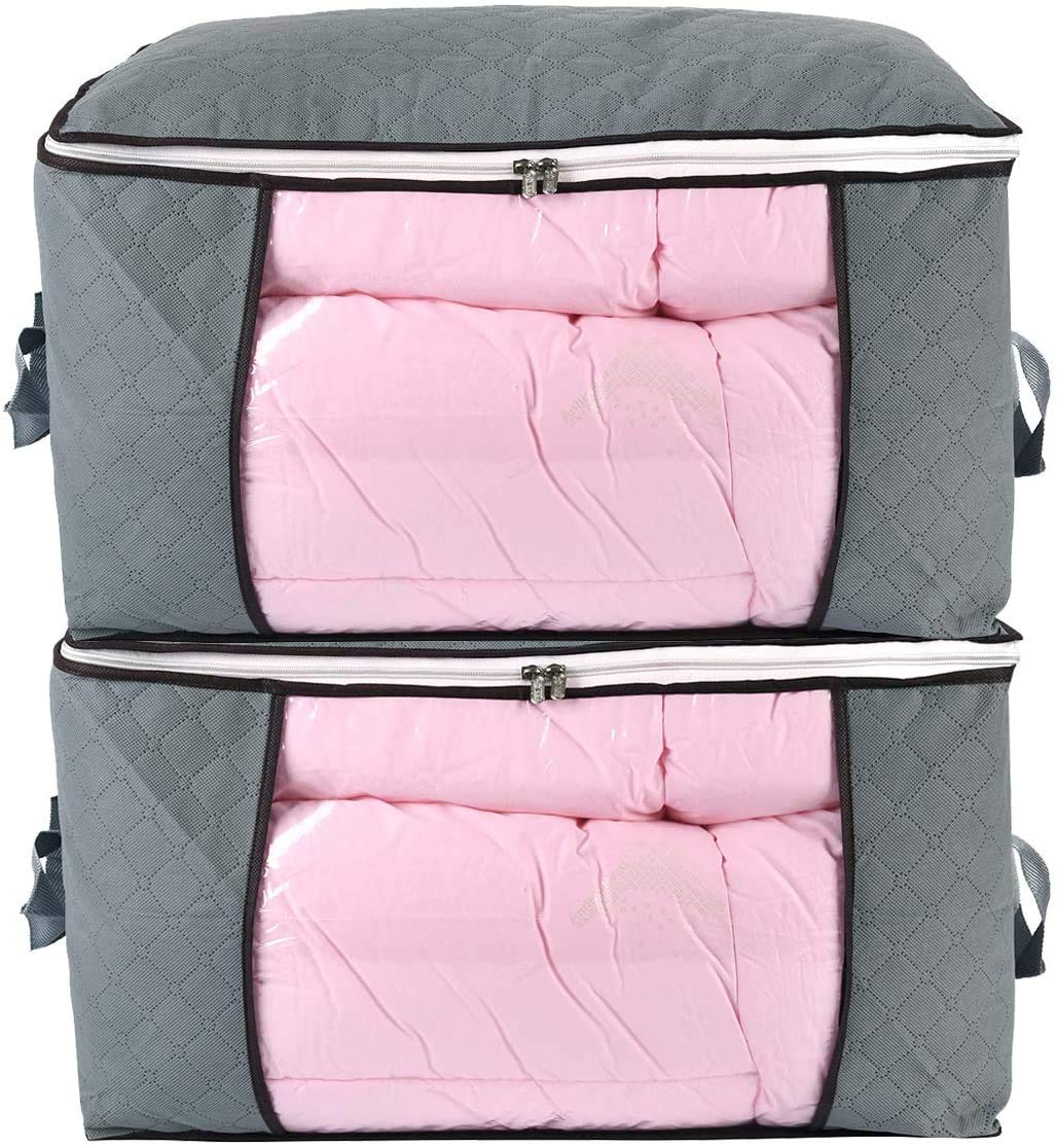 combocube Jumbo Zippered Storage Bag for Closet King Comforter, pillow, quilt, bedding, Clothes, Blanket Organizers with Large C