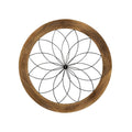 Stratton Home Décor S11570 Round Metal Medallion Wall Décor, 25.75 W X 1.75 D X 25.75 H, Natural Wood