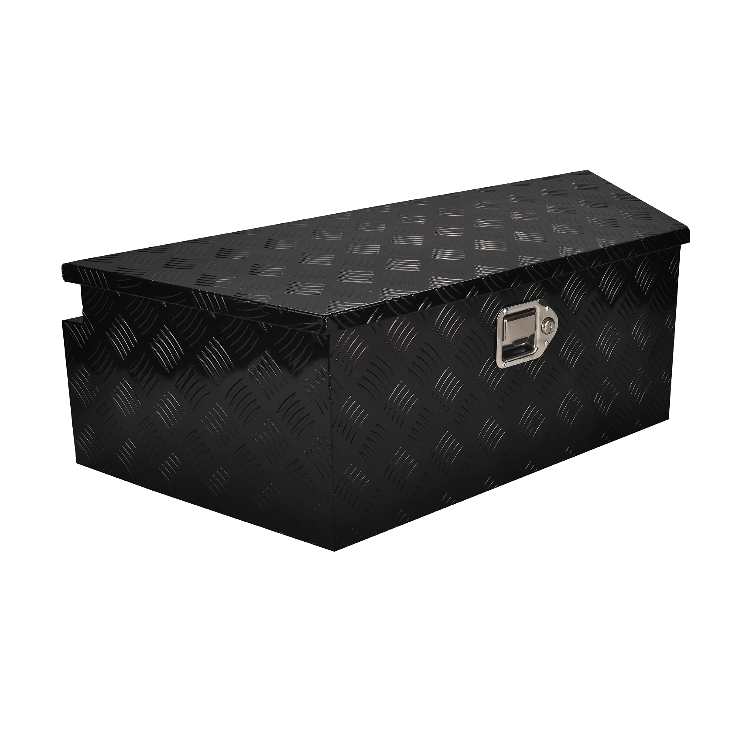 Fgjqefg 39 Inch Aluminum Utility Trailer Tongue Tool Box Wide Trailer Storage Organizer Rv Storage Tool Box With Lock & Keys Bla