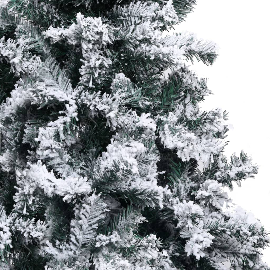 Vidaxl Artificial Christmas Tree With Flocked Snow Home Living Room Office Garden Holiday Ornament Decor Xmas Decoration Green 8 Ft Pvc