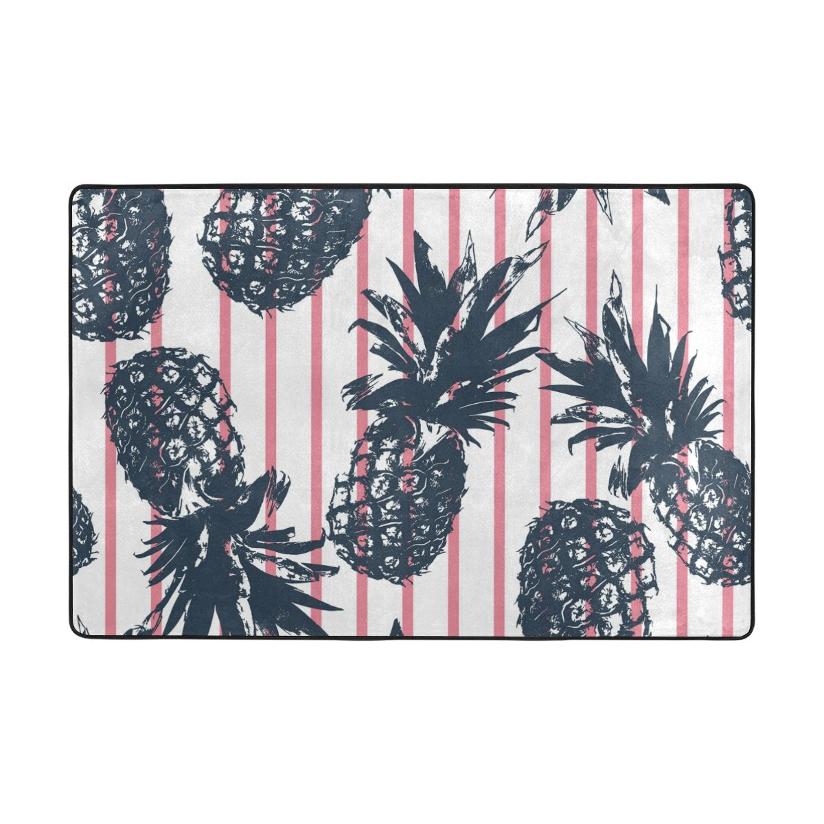 My Little Nest Area Rug Pineapple Stripes Lightweight Doormat 2' X 3', Memory Sponge Indoor Outdoor Decor Carpet For Entrance Living Room Bedroom Office Kitchen Hallway