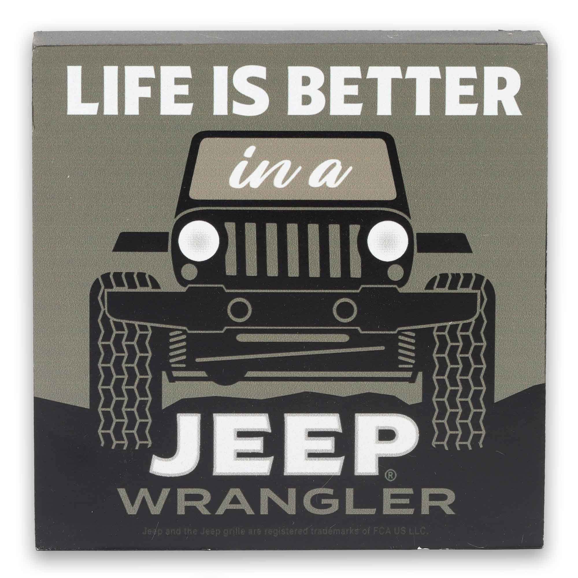 Jeep Wrangler Life Is Better Wood Block Decor - Vintage Jeep Wrangler Decoration - Great Gift Idea