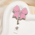 Valentine'S Day Badge Reel, Cute Heart Badge Reel, Retractable Id Badge Holder Clip, Pink Badge Clip With Alligator Clip, Badge