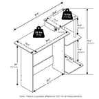 Furinno Efficient Home Laptop Notebook Computer Desk, Amber Pine/Black